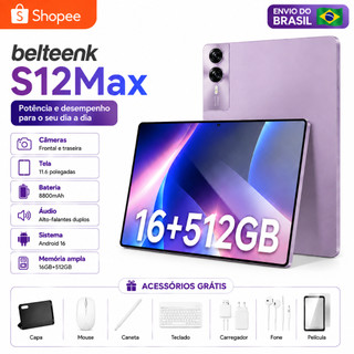 belteenk Tablet S12Max Tablet 11,6"Tela IPS 90Hz 16GB+512GB Tablet 5G Tablet Android16