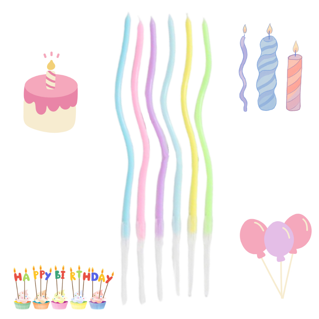 Vela Espiral Candy Color Colorida 14cm Decoração Festa Aniversário Bolo