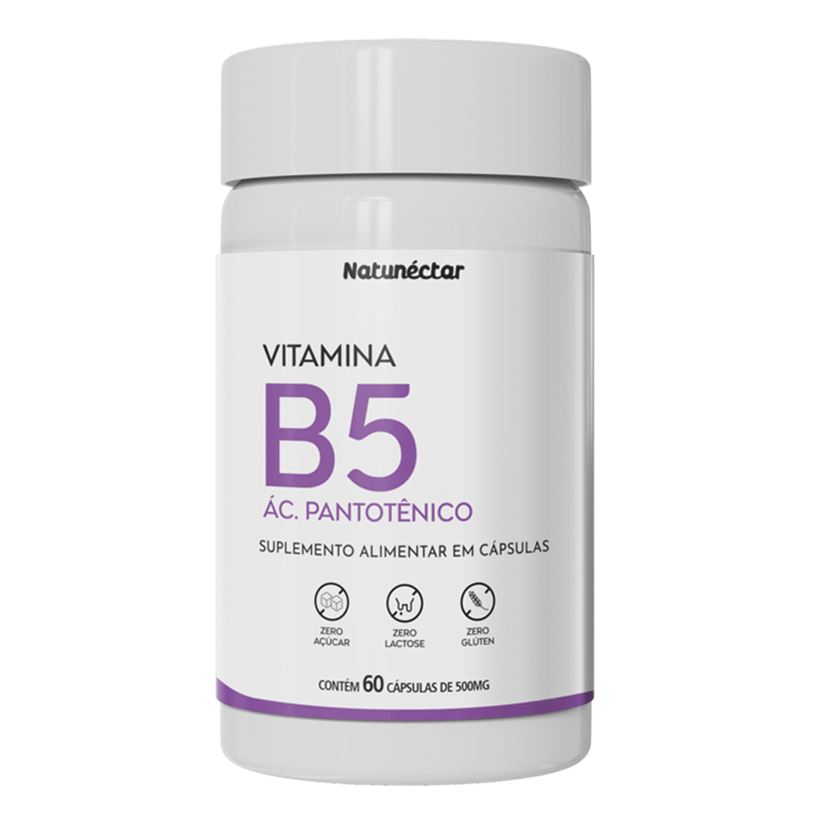 Vitamina B5 500mg 60 Capsulas - Ácido Pantotênico - Natunéctar