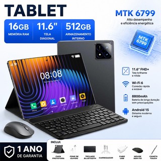 【Free Keyboard + Mouse】Tablet Pad7 Pro 16GB + 512GB 11.6-inch Screen Wi-Fi 5G Dual SIM Dual Standby 8800 mAh Global
