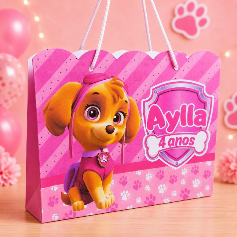 sacolinha personalizada festa patrulha canina skay/ lembrancinhas de aniversário