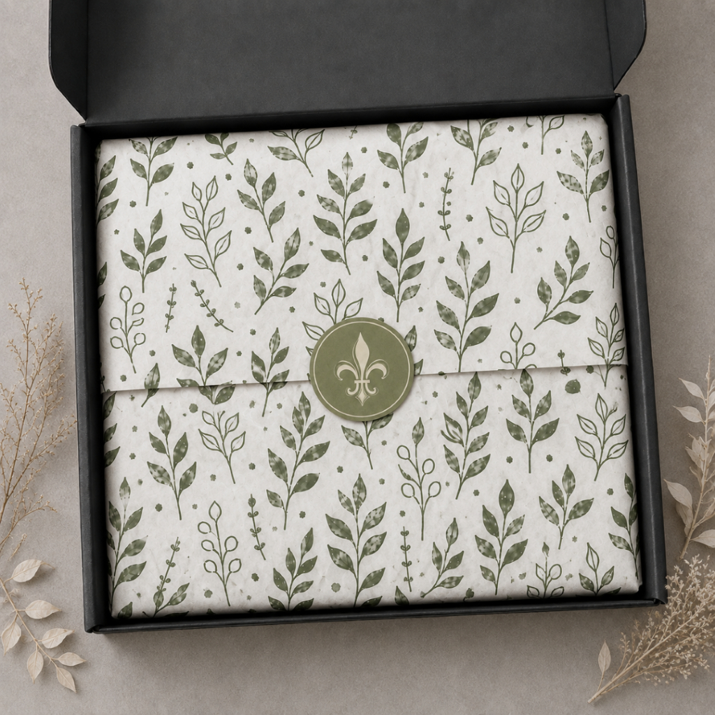 Papel Seda Floral 35x50 Estampado Premium Embalagem Presente