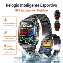NOVANTE Relógio Inteligente Smartwatch Gps 520mAh 3ATM Grau Militar Água Chamadas Bluetooth Notificações Instantâneas