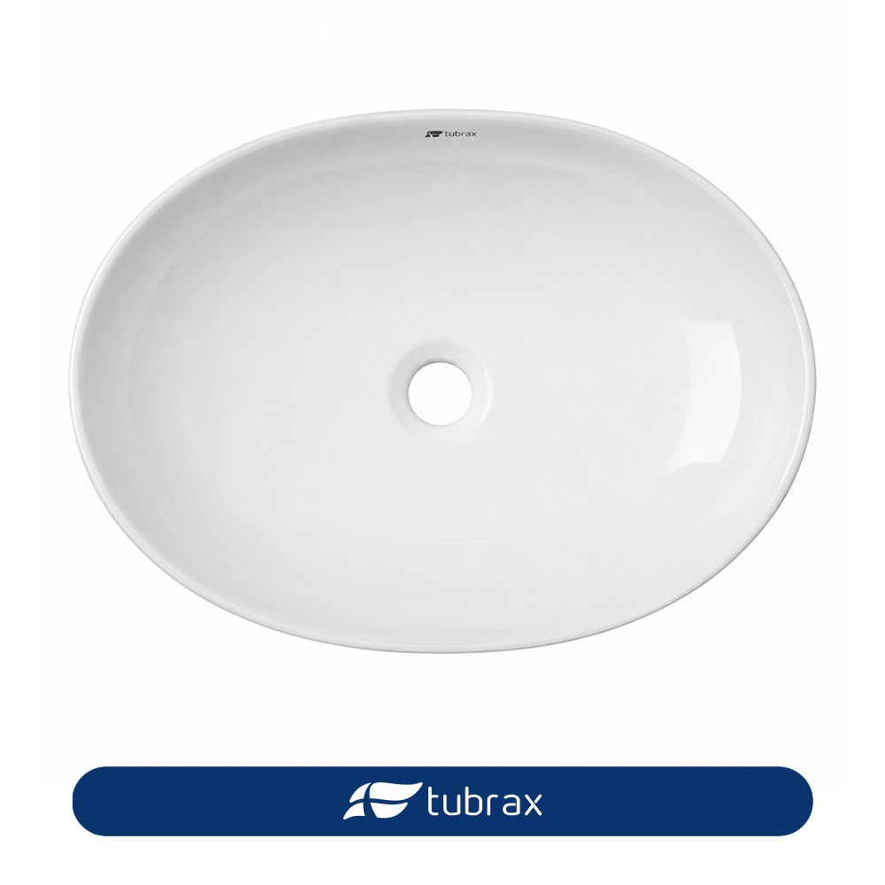 Cuba Banheiro Lavabo Em Louça 41x33 Branca Sobrepor Oval Tubrax - BAB0010 · foto 2