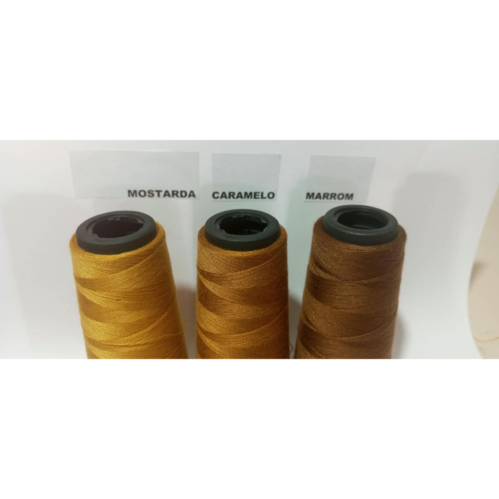3 cones de Linha 50 de Pesponto cone de 500m cada para agulha costura de Jeans e tecidos Grossos.