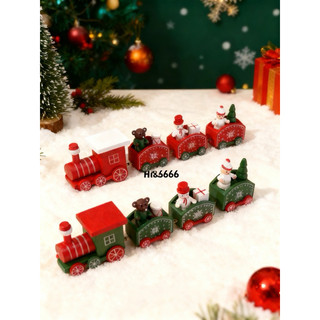 Trem De Natal Em Madeira Com Boneco De Neve , Conjunto De Mini Para Festa , Decoração