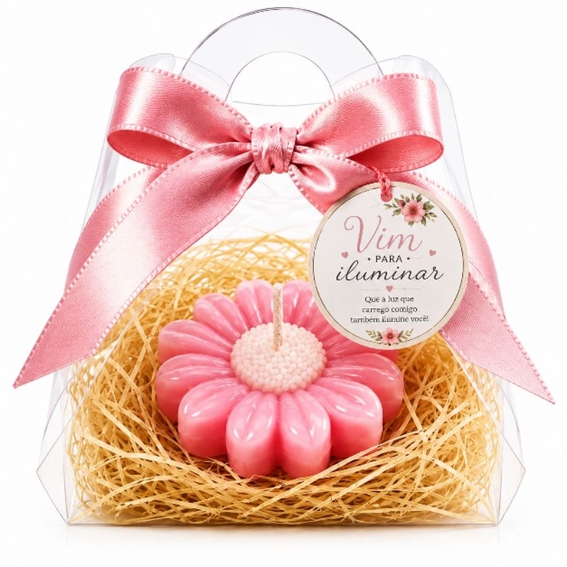 Kit 20 Velas Aromáticas Flor Margarida Lembrancinha Personalizada Chá de Bebê Casamento Aniversário Perfumada  Prefiro e