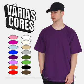 Camiseta Masculina Streetwear Básica Lisa 100% Algodão Fio 30.1 Penteado Gola Redonda Confortável Premium