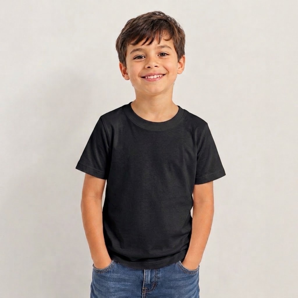 Camiseta Infantil Menino Básica Sem Estampa Manga Curta Diversas Cores Modelagem Algodão Atemporal