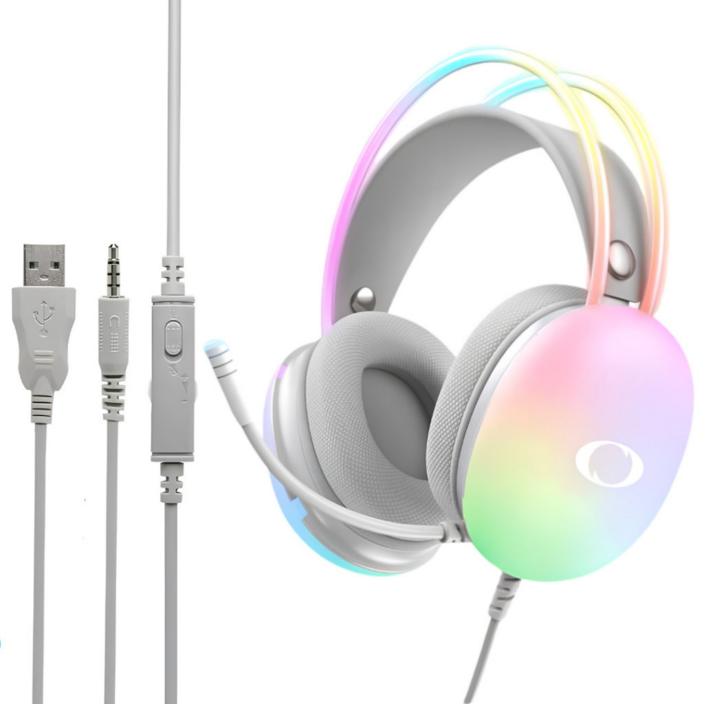 Fone de Ouvido Gamer Onistek ON-FN635 RGB 50mm com Microfone USB e P2 para Computador