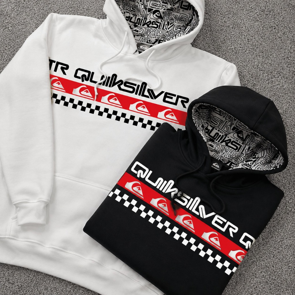 Moletom Quiksilver Masculino Canguru Com Capuz Estampado Blusa de Frio Unissex