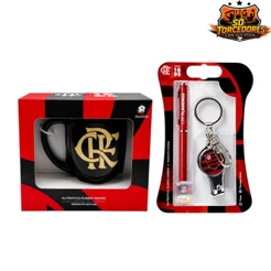 Kit Presente Dia dos Pais Oficial Flamengo | Caneca 3D 270ml + Caneta + Chaveiro Multiuso Cortador
