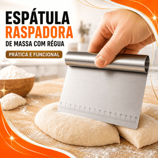 Raspador Em Inox Espátula Cortador De Massas Chocolates Pão Com Régua Medidas Marcação A Laser