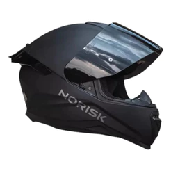 Capacete Razor Preto Fosco Viseira Fumê e Aerofólio Extra Norisk Matte Black Edition