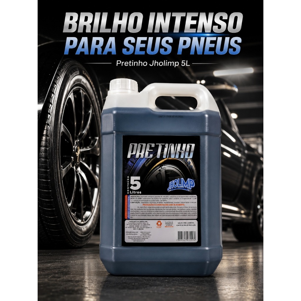 Pretinho para Pneu Automotivo Brilho Molhado 5L Jholimp