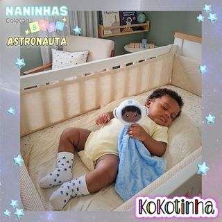 Naninha menino Astronauta Star  Baby- Mantinha Astronauta menino moreno - Paninho apego bebê