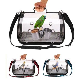Bolsa de Transporte para Aves com Grade, Bandeja e Comedouro caixa transporte para calopsita papagaio