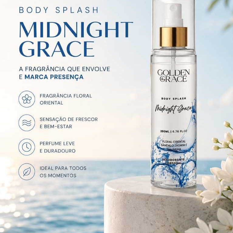 Body Splash Midnight Grace – Golden & Grace - Body Splash Feminino - 200ML