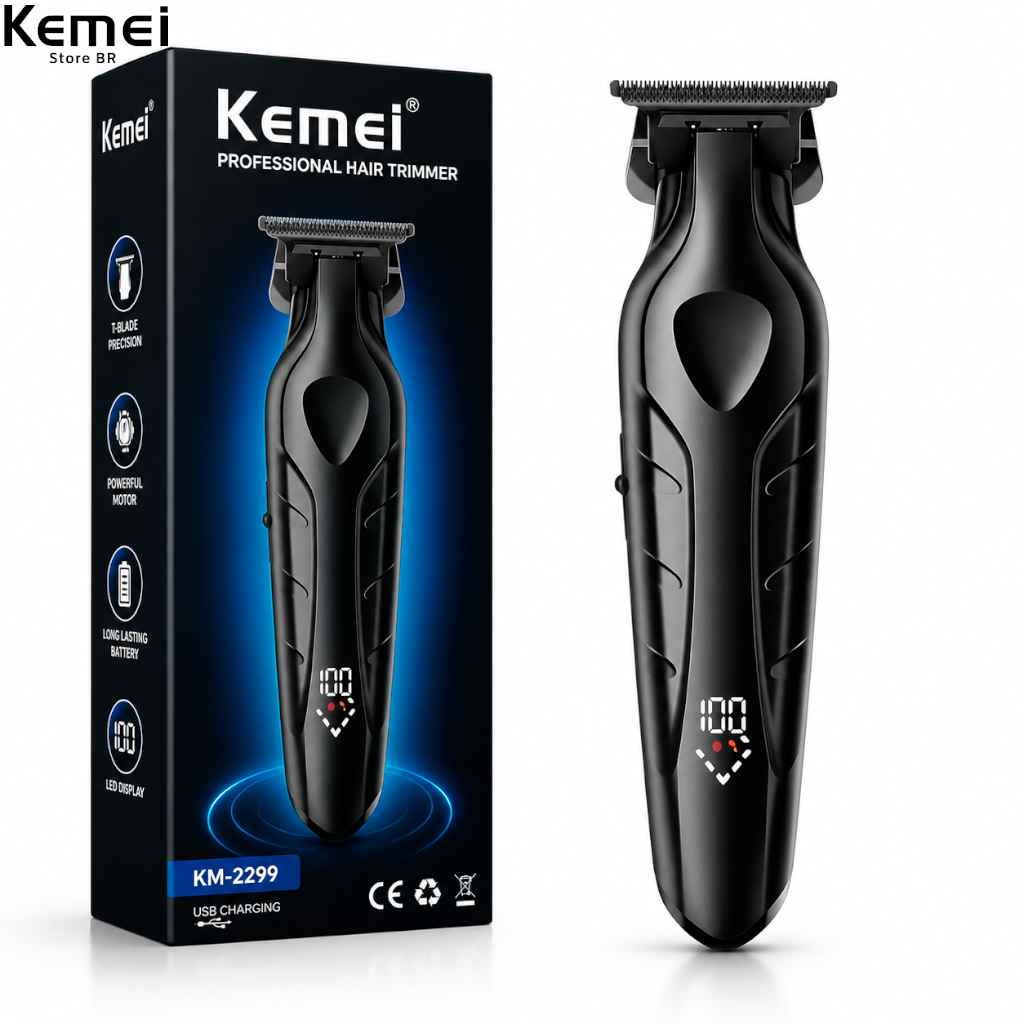 Kemei 2269 Aparador De Cabelo Sem Fio Clipper Elétrico Cabeça Máquina Profissional De Barbeiro Kemei