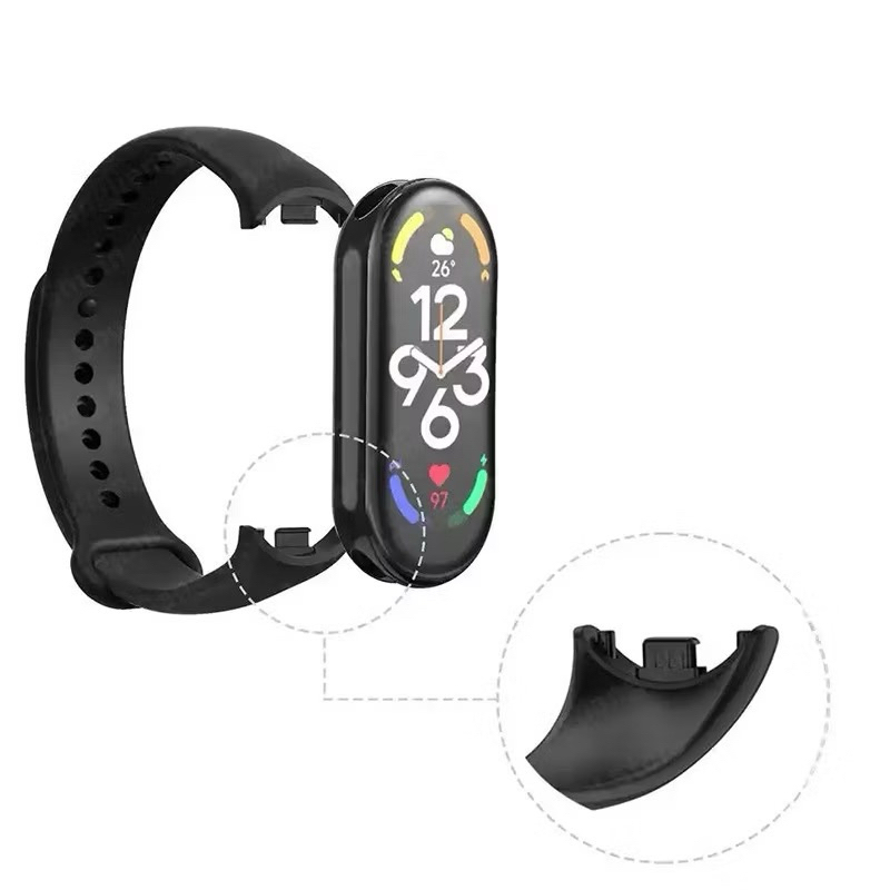 Pulseira de Silicone Para Smartwatch Xiaomi Mi Band 8 9 10 Relógio MiBand Sport
