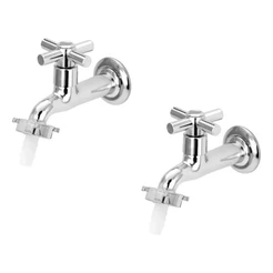 Kit 2 Torneiras Jardim Tanque 1130 C31 Cromada Metal com Bico 3/4 para Mangueira 1/2