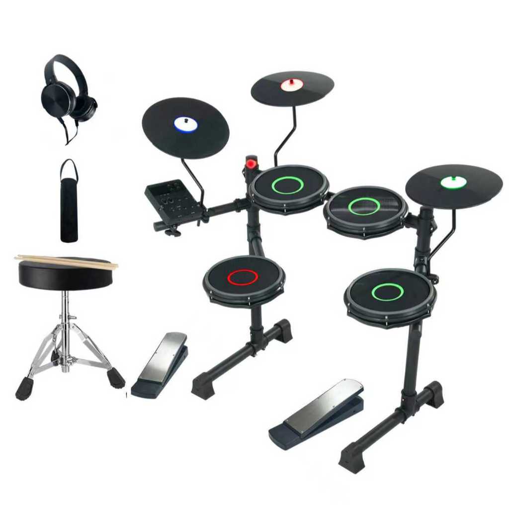 VEDO CPD-700 Bateria Eletrônica Profissional com Iluminação LED, Pads Mesh, 200+ Sons BFD, 2 Pedais e Kit Completo