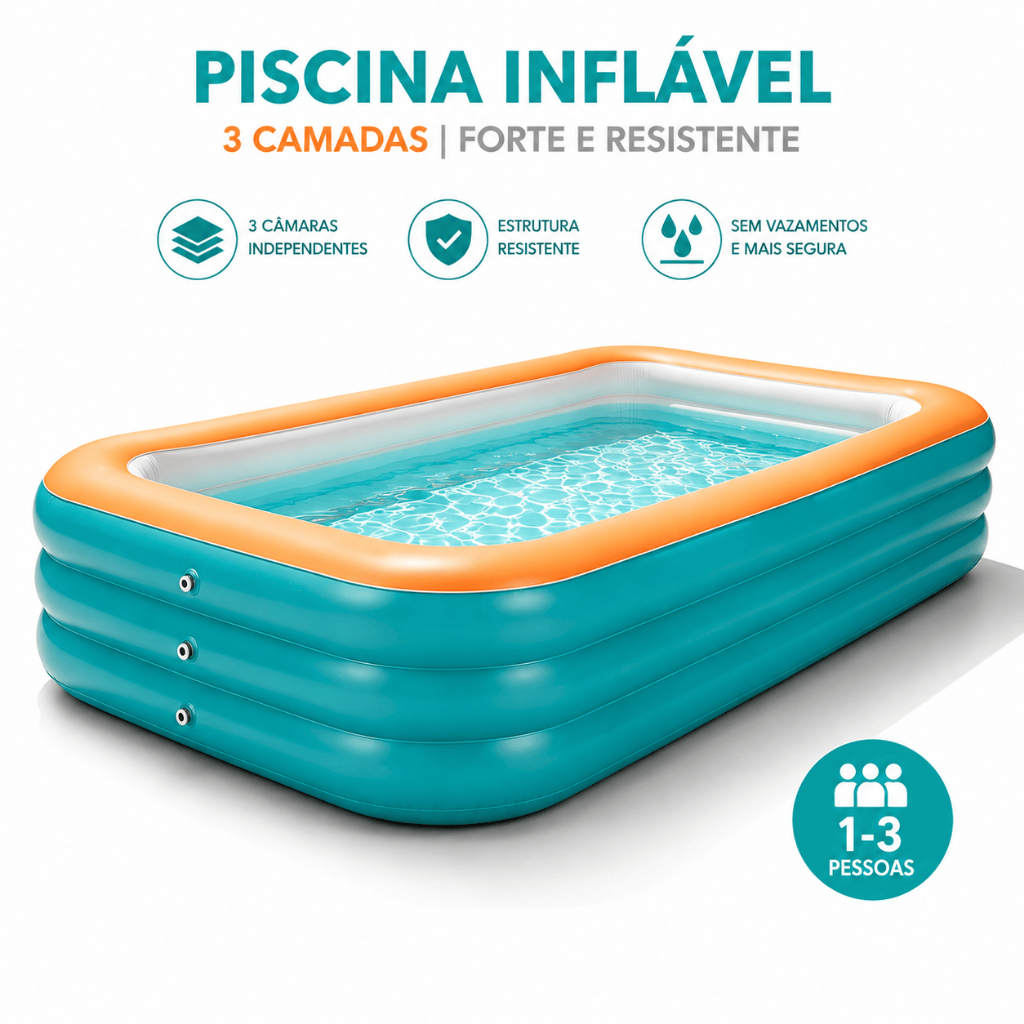 Piscina Inflável Gigante com PVC Reforçado e Montagem Rápida, Ideal para Festas e Lazer ao Ar Livre, Vários Tamanhos