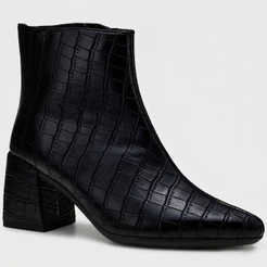 Bota Feminina Shekinah Bico Fino Salto Croco Lançamento Ziper Moda Conforto