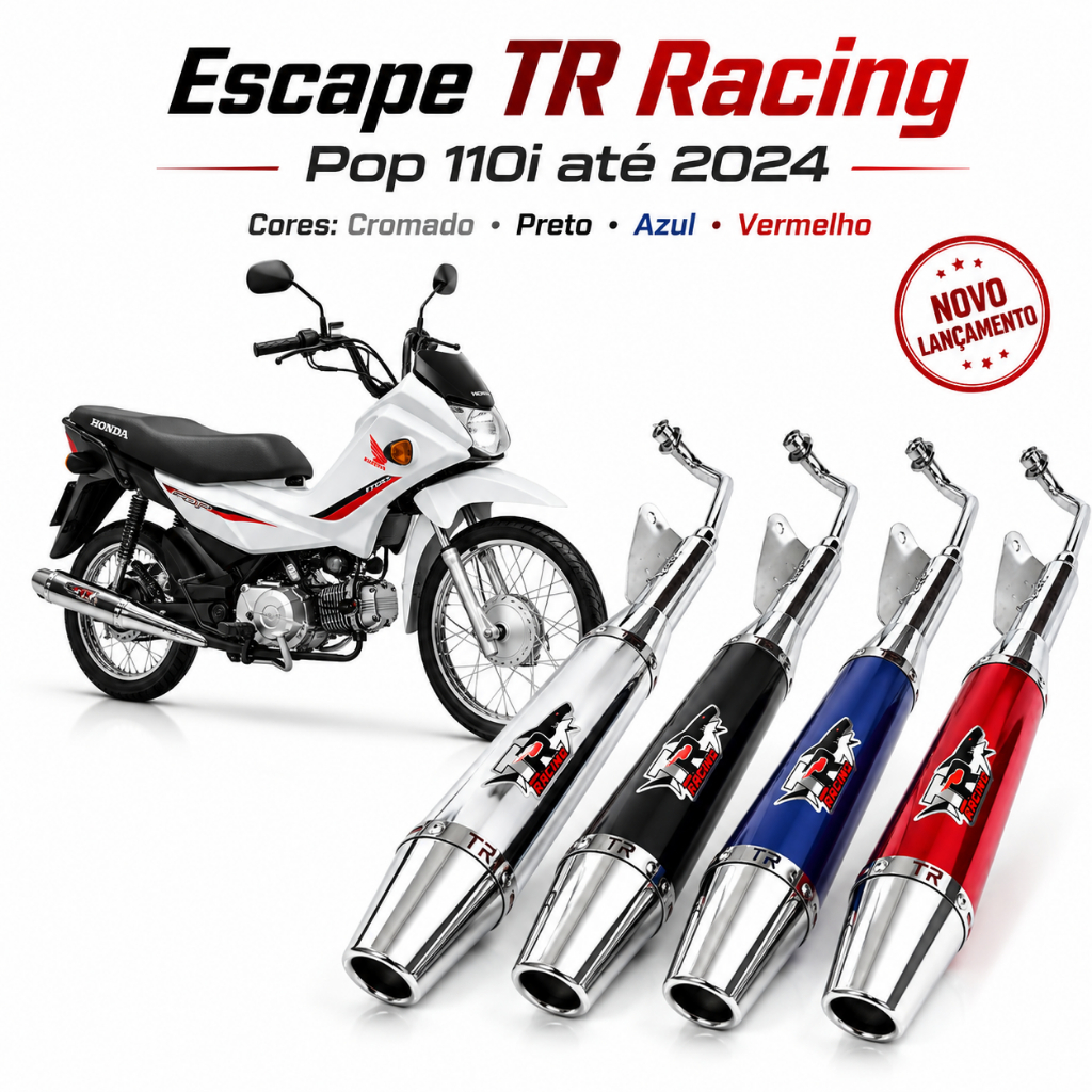 Escape TR Racing FLORIPA Honda Pop 110i Até 2024 Esportivo