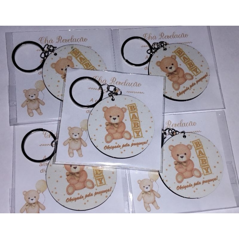 Chaveiro MDF personalizados chá revelação