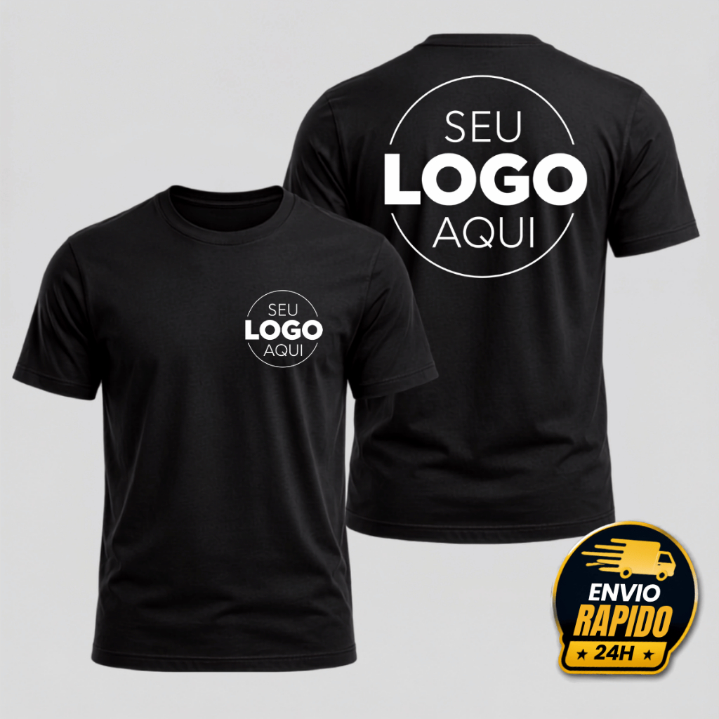 Camiseta Personalizada Basica Estampada Uniforme Empresa 100% Algodão Logo
