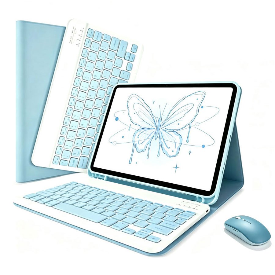 Capa Para Samsung Galaxy Tab S10 Lite/S10FE/S9 FE/S9/S8/S7 Com Teclado Touchpad/Quadrado Bluetooth ABNT2 (Com Ç) E Mouse