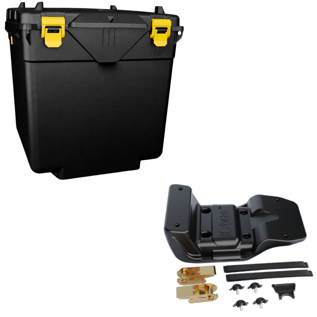 Caixa Baú 110 Litros Com Suporte Universal Motoboy Icbras