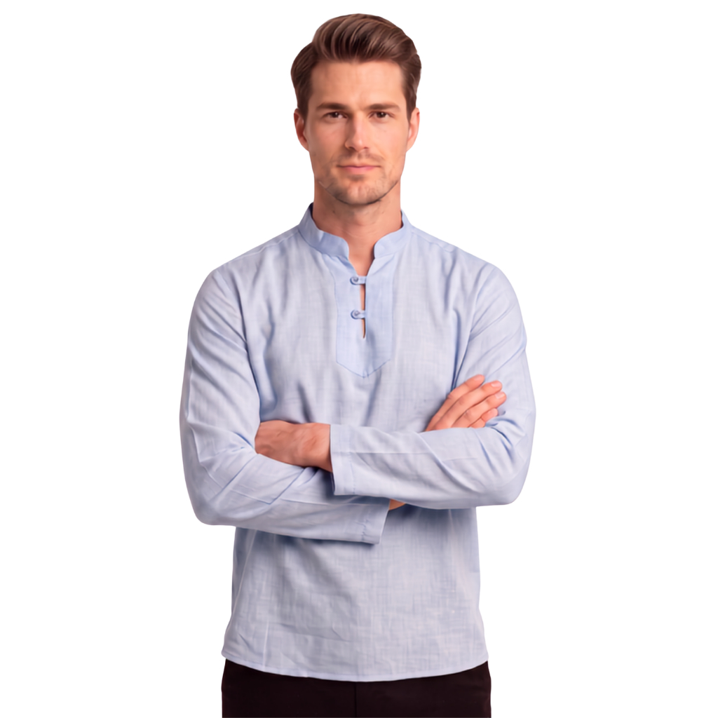 Bata Africana Branca Masculina Bata Masculina Gola Padre Bata Masculina Larga Manga Longa Gola Padre