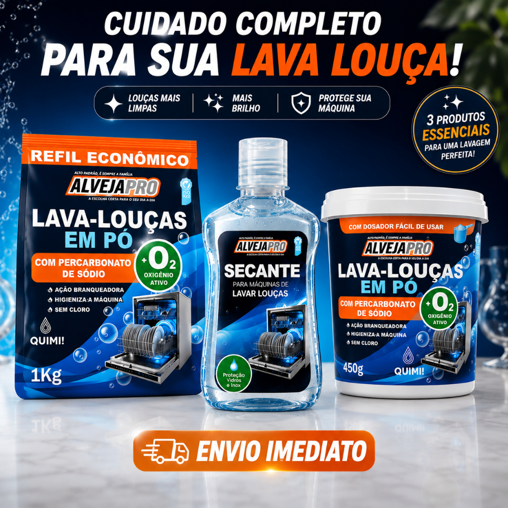 Sabão para Lava-Louças em Pó e secante de louças| Percarbonato de Sódio + Oxigênio Ativo | Limpeza Profunda -  AlvejaPro