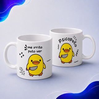 Caneca Divertida "Me Irrita Pato Ver" com Design de Pato Amarelo para Café ou Chá