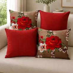 Kit Decorativo 04 Capas para Almofada 45x45cm Diversas Cores Decoração Sala Moderna Luxo