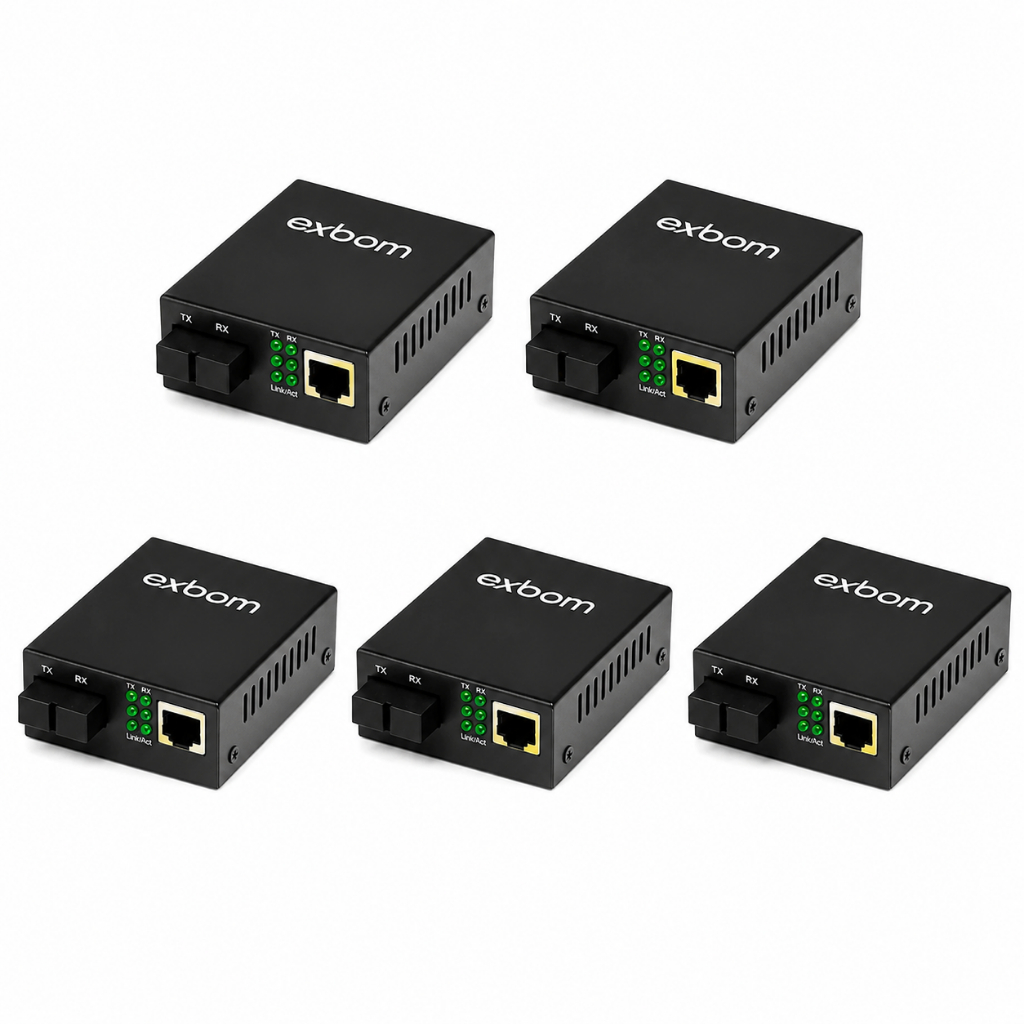 Kit Conversor de Fibra para Rede RJ45 Exbom CFO-NK1000 Exbom