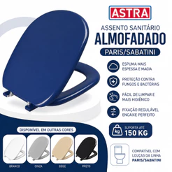 Tampa Assento Sanitário Almofadado Paris/Sabatini Astra