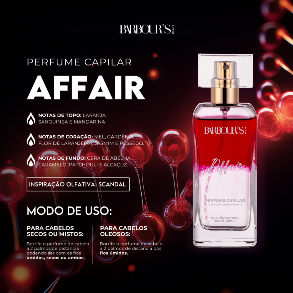 Perfume Capilar Affair Barbour's Beauty 50ml Finalizador Termoativo · foto 2