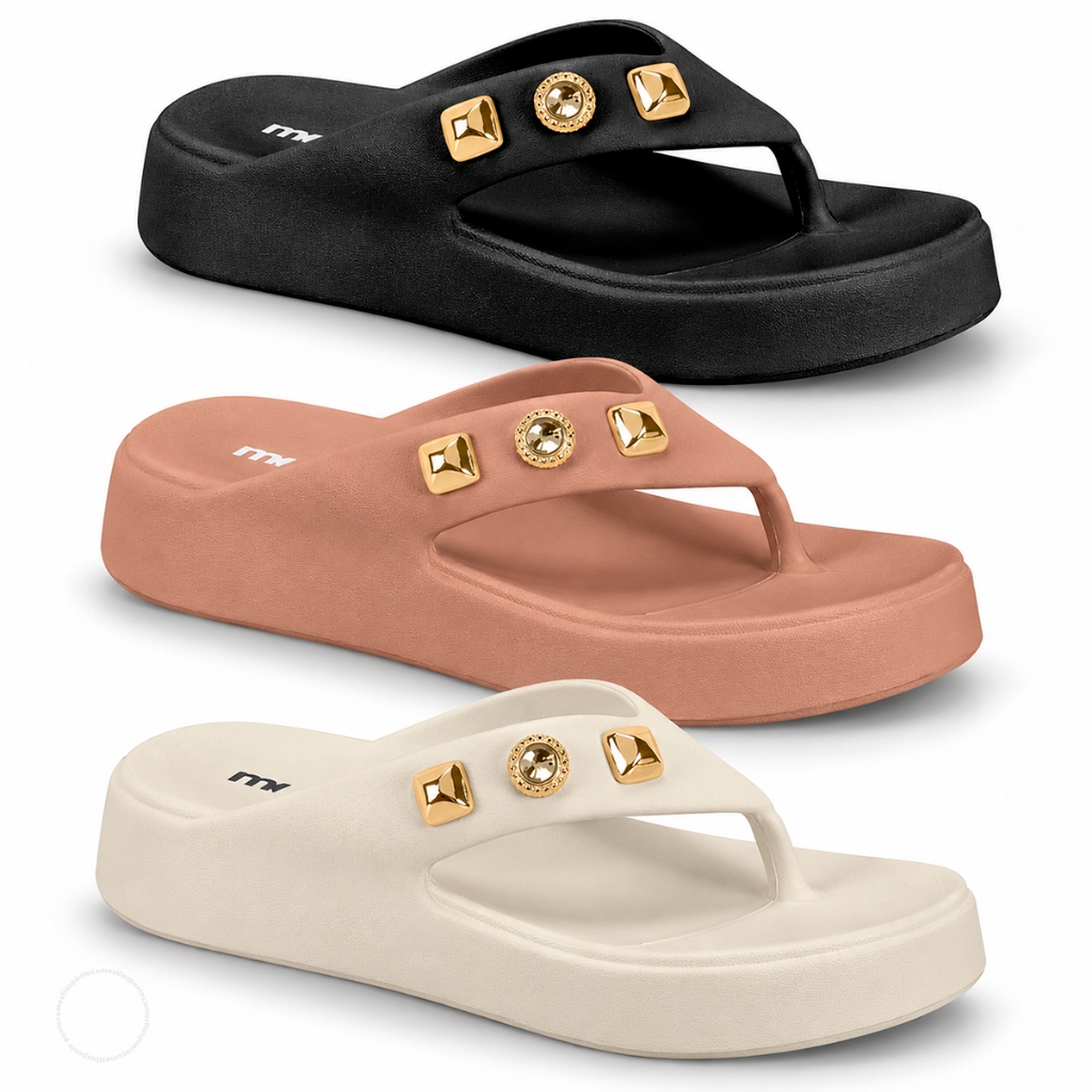 Sandália Feminina Tamanco Flatform Moleca Plataforma Confortável Casual