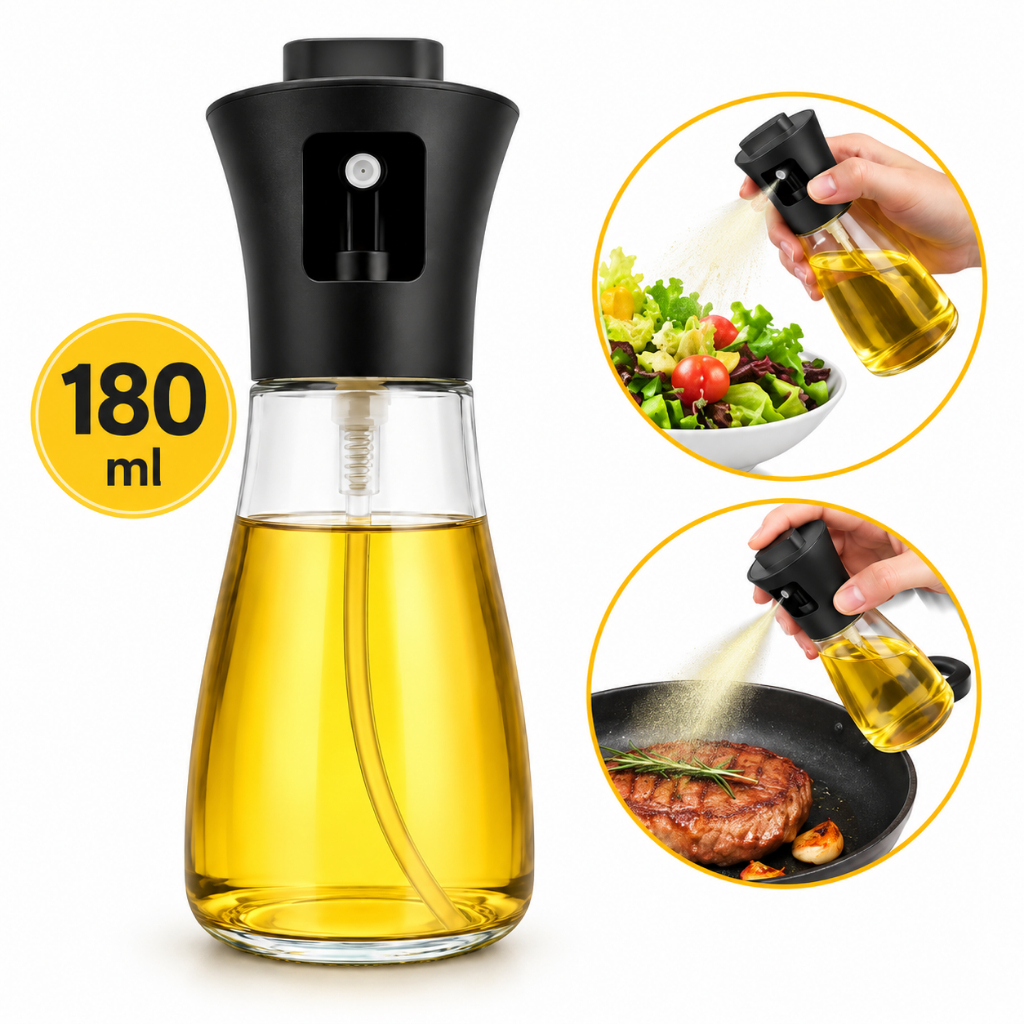 Borrifador de Azeite Óleo Spray 180ml Pulverizador Air Fryer Salada Churrasco