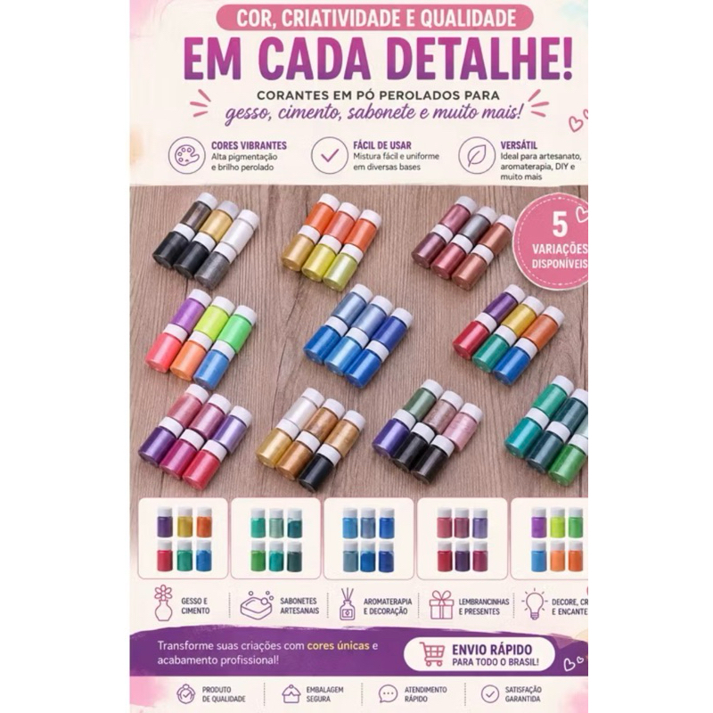 🎨 CORANTES EM PÓ PEROLADOS ✨