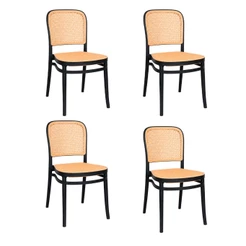 Kit 4 Cadeiras Roma em Polipropileno para Sala de Jantar e Cozinha Design Moderno Preta Suporta até 120kg