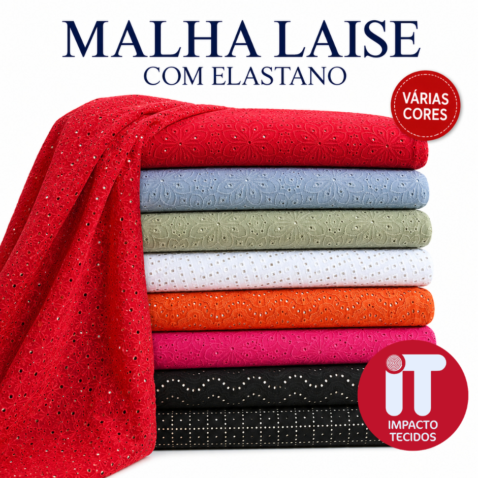Tecido Malha Laise Floral com Elastano 1m x 1,60m Para Blusas Vestidos Saias e Moda Feminina