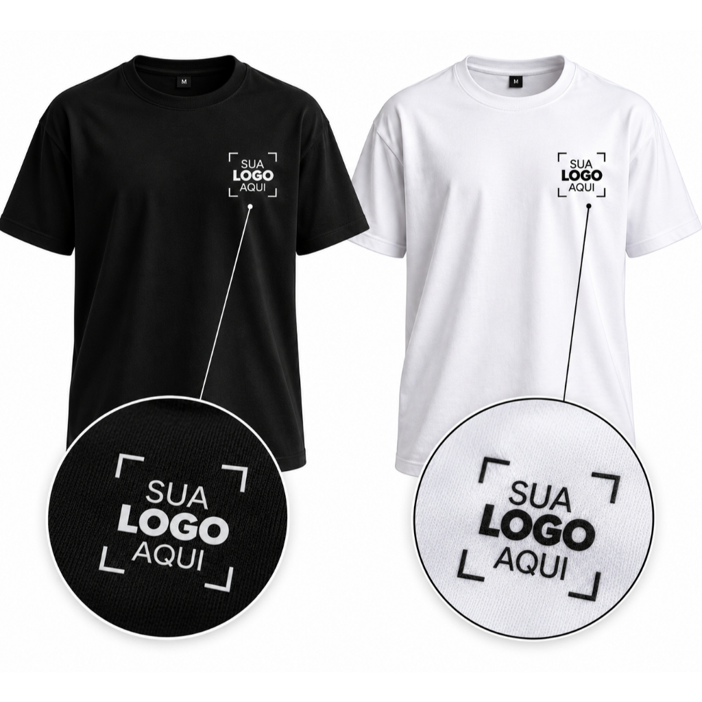 Camiseta Personalizada Basica Estampada Uniforme Empresa Eventos 100% Algodão Logo criamos a arte