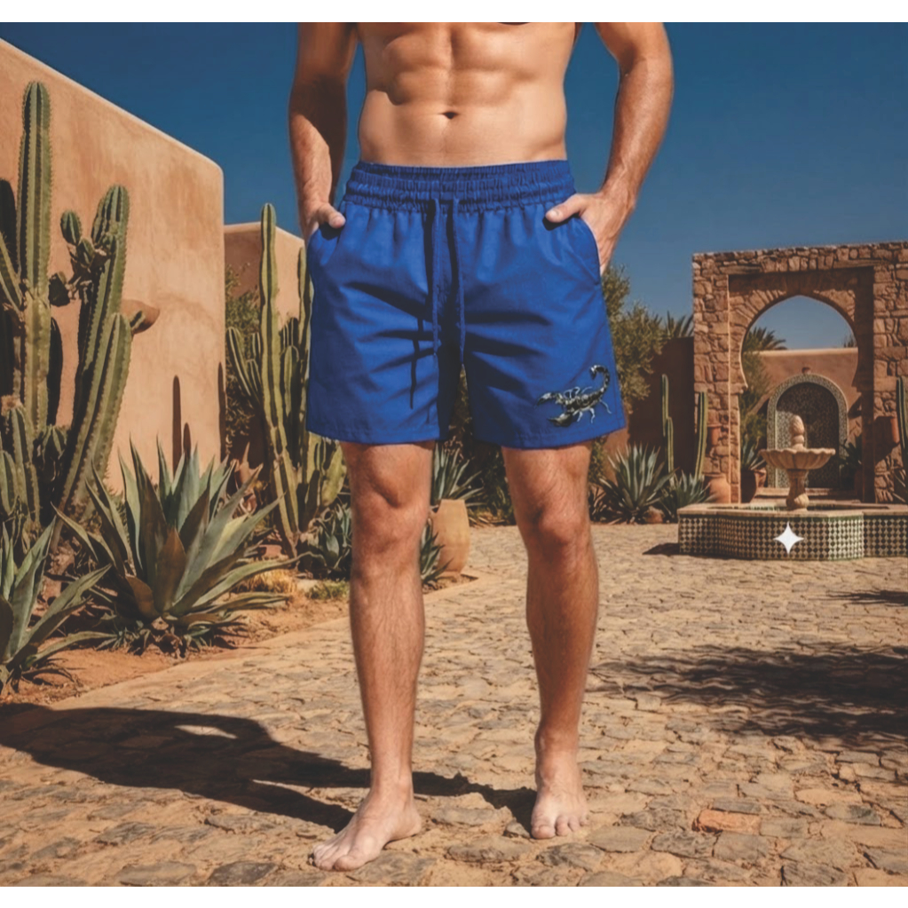 Shorts Mauricinho Masculino Tactel com Elastano Bolsos laterais e atraz ,Cordão — Praia e Casual Dia a Dia