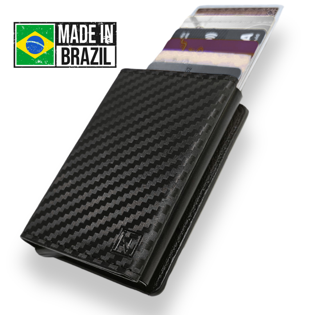 Carteira Porta Cartao Masculino Feminino Antifurto Slim Automática Proteção Rfid ATNI EXCLUSIVE