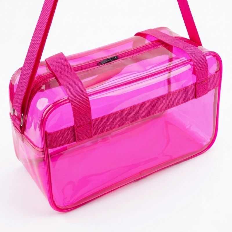 Bolsa Maternidade transparente Rosa Neon