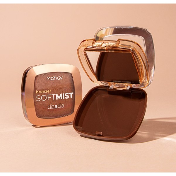 Bronzer Facial Mahav Soft Mist Pó Compacto 5g com Espelho Escolha a Cor